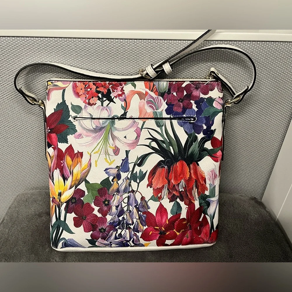 Dana Buchman floral purse/ crossbody bag. 7 pockets. Multicolored. Spring Summer - Picture 6 of 15